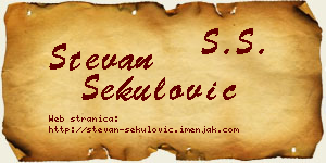 Stevan Sekulović vizit kartica